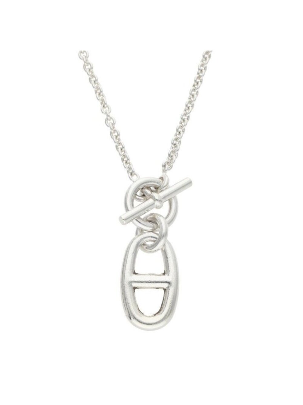 Hermes Chaine D'ancre Amulet Amulette Silver Necklace